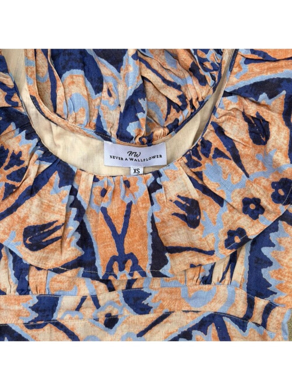 Never a Wallflower boutique Maxi Fall dress. floral geometric print dress in XS - Picture 6 of 6